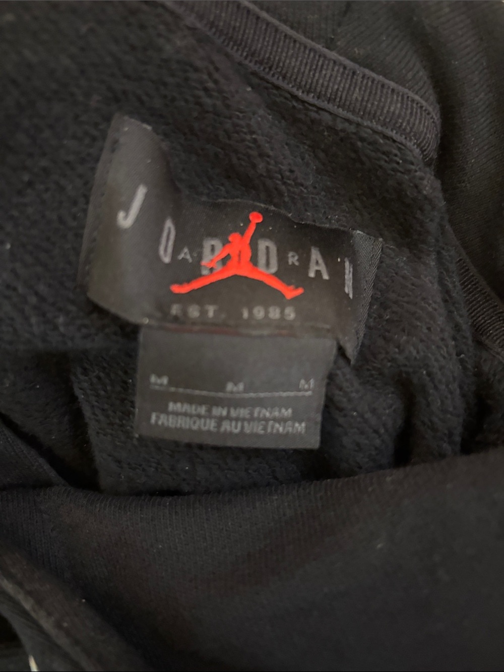 Jordan | Black Hoodie with White Jumpman Patch - Picture 4 of 4
